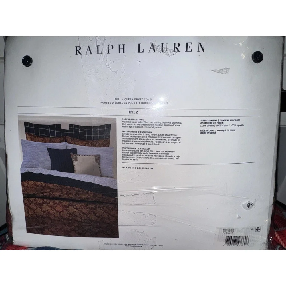 Ralph Lauren Inez Burgundy Paisley Duvet Cover Full/Queen Only- $400 MRSP - Picture 3 of 9